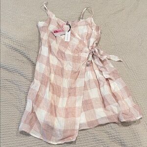 Pink and White Checkered Dress, Size M